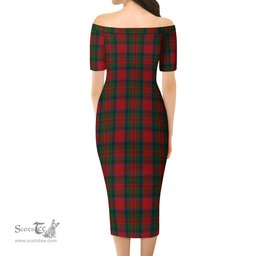 MacDuff Tartan Off Shoulder Lady Dress Tartan Plaid Long Dress - ScotsTee Shop