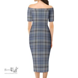 Tweedie Tartan Off Shoulder Lady Dress Tartan Plaid Long Dress - ScotsTee Shop