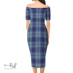 Traynor Tartan Off Shoulder Lady Dress Tartan Plaid Long Dress - ScotsTee Shop