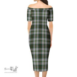 Taylor Dress Tartan Off Shoulder Lady Dress Tartan Plaid Long Dress - ScotsTee Shop
