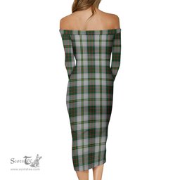 Taylor Dress Tartan Off Shoulder Lady Dress Tartan Plaid Long Dress - ScotsTee Shop