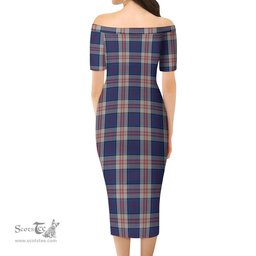 Stewart of Appin Hunting Dress Tartan Off Shoulder Lady Dress Tartan Plaid Long Dress - ScotsTee Shop