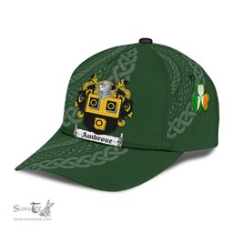 Irish Ambrose Coat Of Arms - Irish Family Crest St Patrick's Day Irish Cap