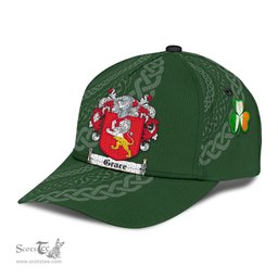Irish Grace Coat Of Arms - Irish Family Crest St Patrick's Day Irish Cap