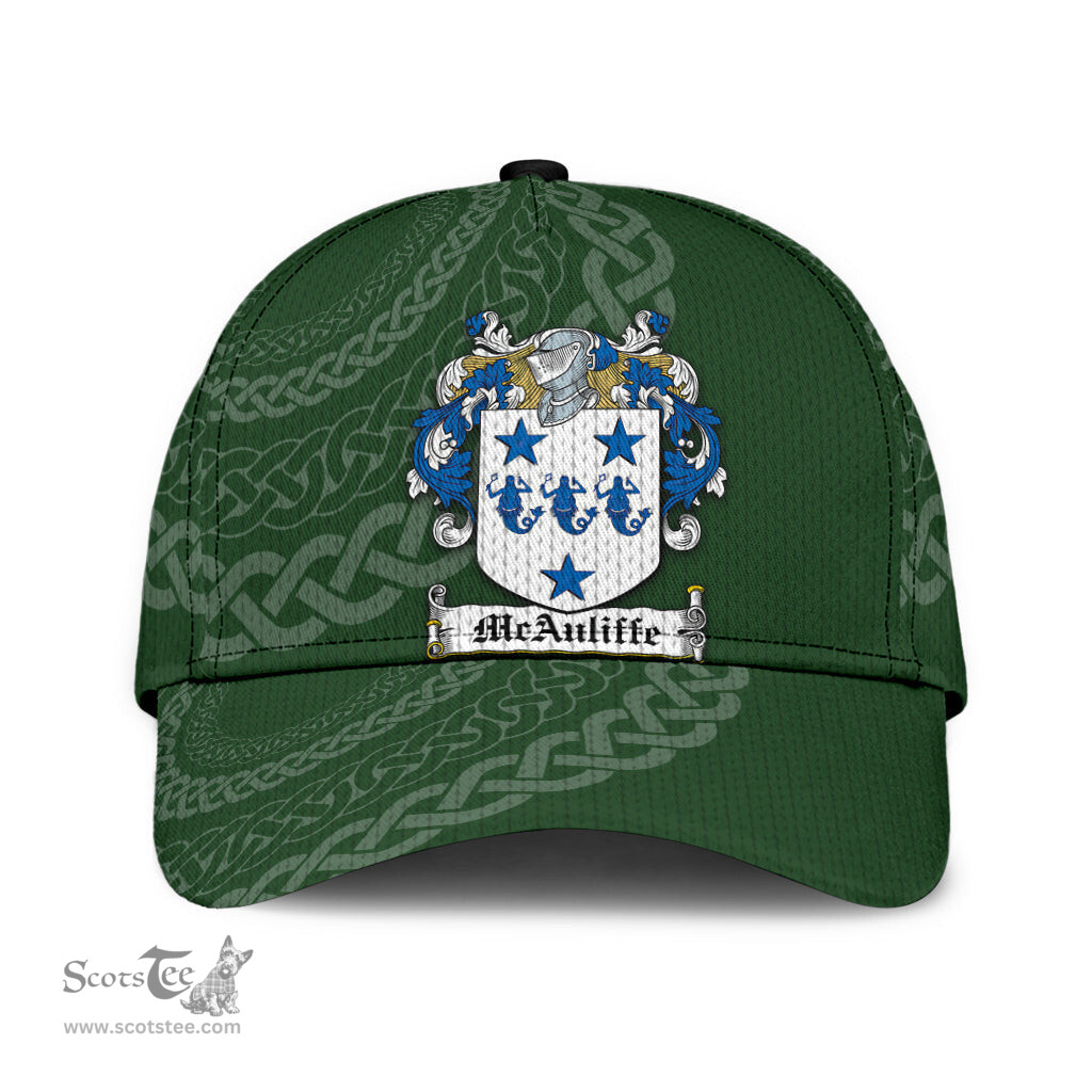 Irish Mcauliffe Coat Of Arms - Irish Family Crest St Patrick's Day Irish Cap