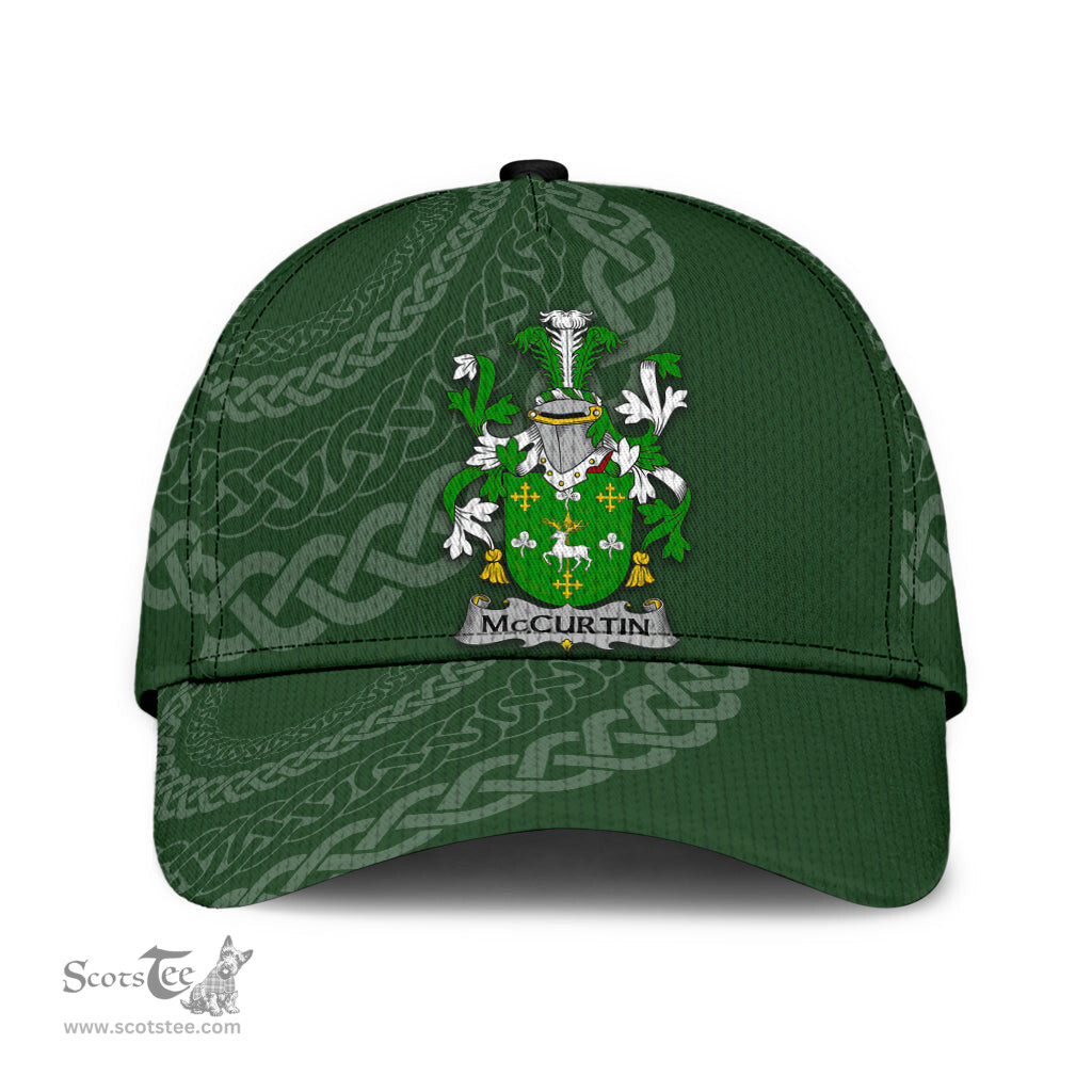 Irish Mccurtin Coat Of Arms - Irish Family Crest St Patrick's Day Irish Cap
