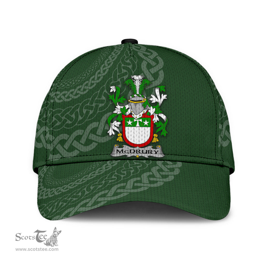 Irish Mcdrury Coat Of Arms - Irish Family Crest St Patrick's Day Irish Cap