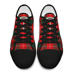 Scottish Chisholm Modern Clan Tartan Low Top Shoes - Crest Classic Scottish Plaid Tartan Plaid