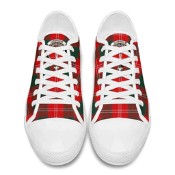 Scottish Chisholm Modern Clan Tartan Low Top Shoes - Crest Classic Scottish Plaid Tartan Plaid