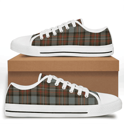 Scottish Fergusson Weathered Clan Tartan Low Top Shoes - Crest Classic Scottish Plaid Tartan Plaid