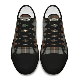 Scottish Fergusson Weathered Clan Tartan Low Top Shoes - Crest Classic Scottish Plaid Tartan Plaid