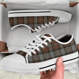 Scottish Fergusson Weathered Clan Tartan Low Top Shoes - Crest Classic Scottish Plaid Tartan Plaid