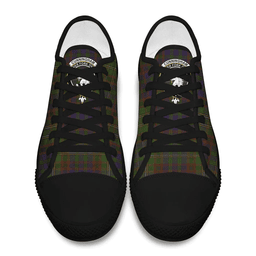 Scottish Cunningham Hunting Modern Clan Tartan Low Top Shoes - Crest Classic Scottish Plaid Tartan Plaid