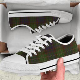 Scottish Cunningham Hunting Modern Clan Tartan Low Top Shoes - Crest Classic Scottish Plaid Tartan Plaid