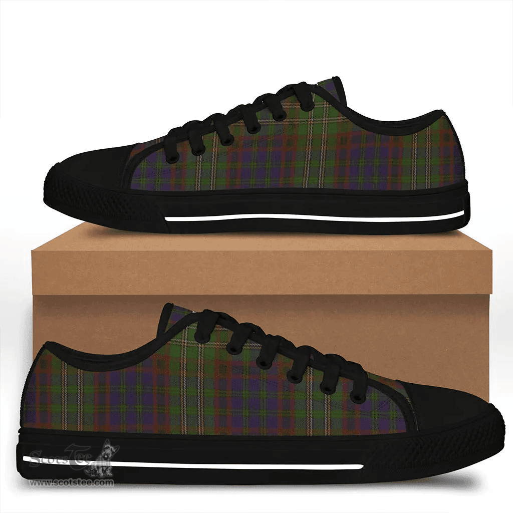 Scottish Cunningham Hunting Modern Clan Tartan Low Top Shoes - Crest Classic Scottish Plaid Tartan Plaid