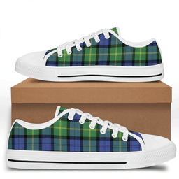 Scottish Gordon Old Ancient Clan Tartan Low Top Shoes - Crest Classic Scottish Plaid Tartan Plaid