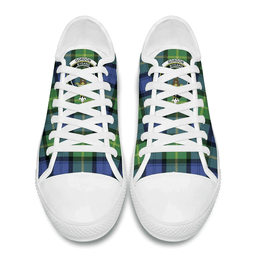Scottish Gordon Old Ancient Clan Tartan Low Top Shoes - Crest Classic Scottish Plaid Tartan Plaid