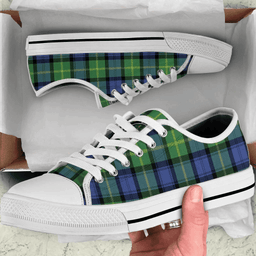 Scottish Gordon Old Ancient Clan Tartan Low Top Shoes - Crest Classic Scottish Plaid Tartan Plaid