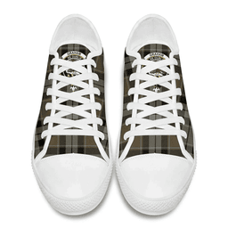 Scottish Graham of Menteith Weathered Clan Tartan Low Top Shoes - Crest Classic Scottish Plaid Tartan Plaid