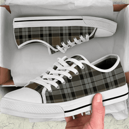 Scottish Graham of Menteith Weathered Clan Tartan Low Top Shoes - Crest Classic Scottish Plaid Tartan Plaid