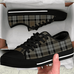 Scottish Graham of Menteith Weathered Clan Tartan Low Top Shoes - Crest Classic Scottish Plaid Tartan Plaid