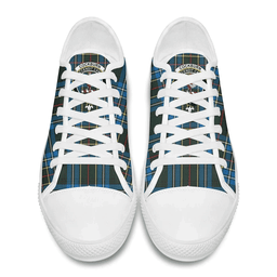 Scottish Cockburn Modern Clan Tartan Low Top Shoes - Crest Classic Scottish Plaid Tartan Plaid