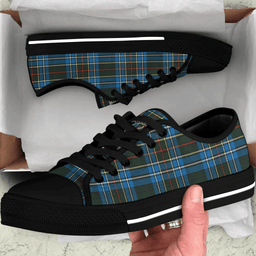 Scottish Cockburn Modern Clan Tartan Low Top Shoes - Crest Classic Scottish Plaid Tartan Plaid