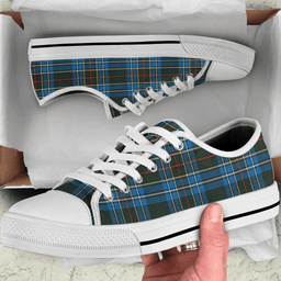Scottish Cockburn Modern Clan Tartan Low Top Shoes - Crest Classic Scottish Plaid Tartan Plaid