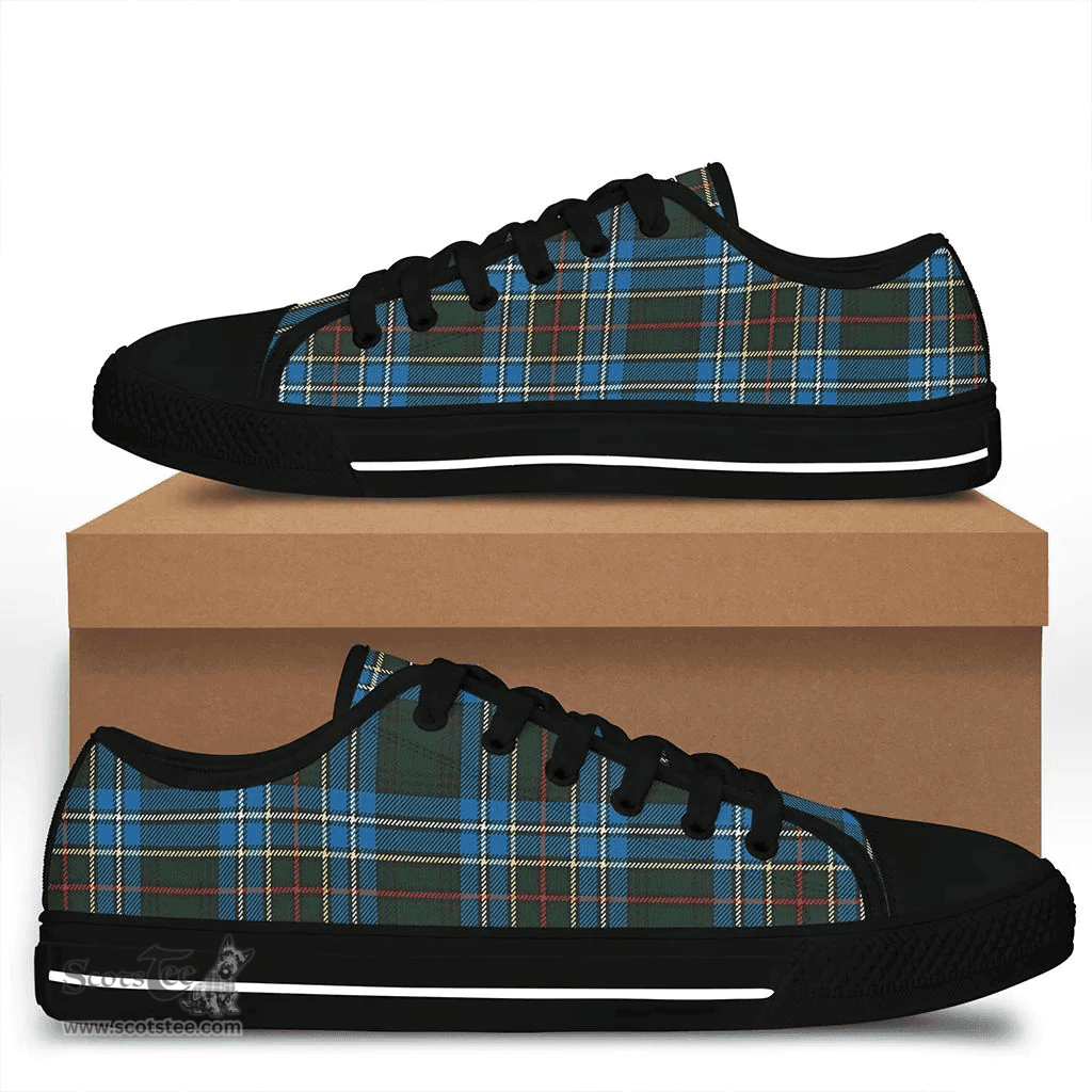 Scottish Cockburn Modern Clan Tartan Low Top Shoes - Crest Classic Scottish Plaid Tartan Plaid