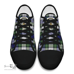 Scottish Gordon Dress Modern Clan Tartan Low Top Shoes - Crest Classic Scottish Plaid Tartan Plaid
