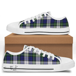 Scottish Gordon Dress Modern Clan Tartan Low Top Shoes - Crest Classic Scottish Plaid Tartan Plaid