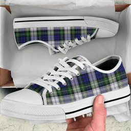 Scottish Gordon Dress Modern Clan Tartan Low Top Shoes - Crest Classic Scottish Plaid Tartan Plaid