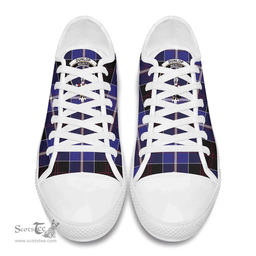 Scottish Dunlop Modern Clan Tartan Low Top Shoes - Crest Classic Scottish Plaid Tartan Plaid