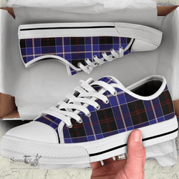 Scottish Dunlop Modern Clan Tartan Low Top Shoes - Crest Classic Scottish Plaid Tartan Plaid