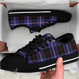 Scottish Dunlop Modern Clan Tartan Low Top Shoes - Crest Classic Scottish Plaid Tartan Plaid