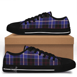 Scottish Dunlop Modern Clan Tartan Low Top Shoes - Crest Classic Scottish Plaid Tartan Plaid