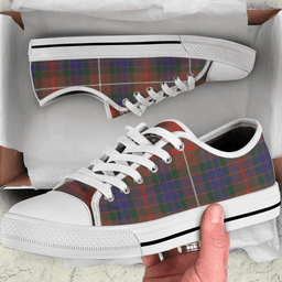 Scottish Fraser Hunting Modern Clan Tartan Low Top Shoes - Crest Classic Scottish Plaid Tartan Plaid