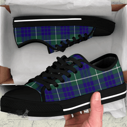 Scottish Hamilton Hunting Modern Clan Tartan Low Top Shoes - Crest Classic Scottish Plaid Tartan Plaid