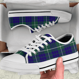 Scottish Hamilton Hunting Modern Clan Tartan Low Top Shoes - Crest Classic Scottish Plaid Tartan Plaid
