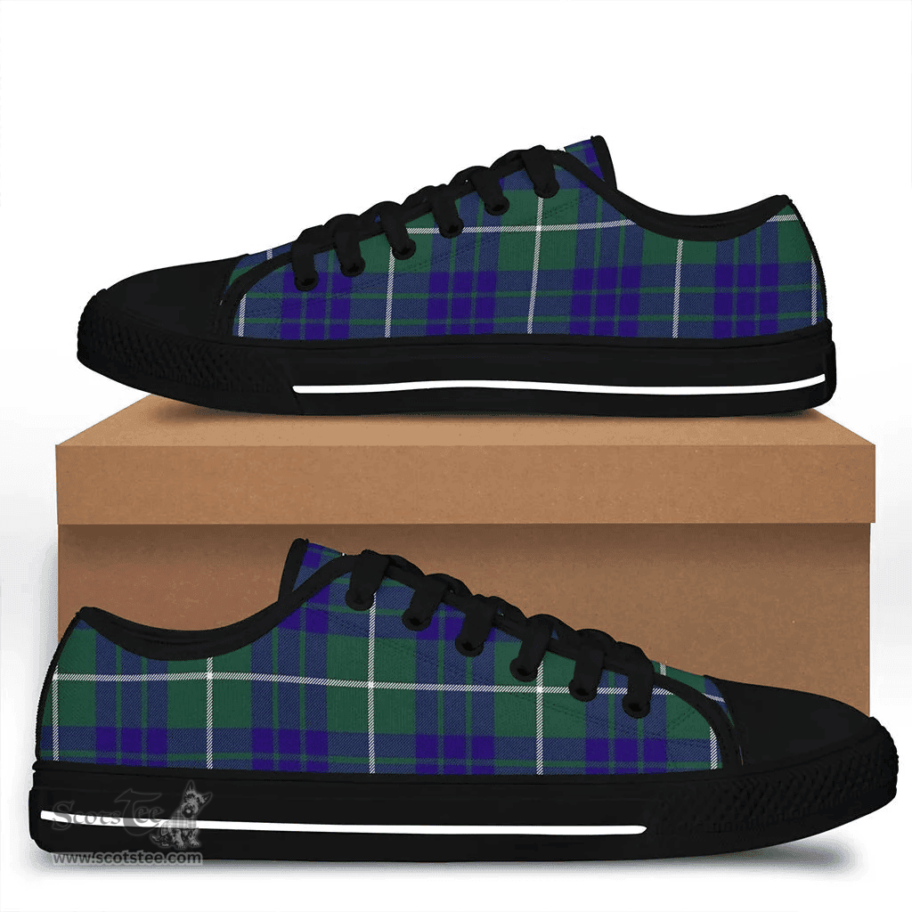 Scottish Hamilton Hunting Modern Clan Tartan Low Top Shoes - Crest Classic Scottish Plaid Tartan Plaid