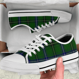 Scottish Henderson Modern Clan Tartan Low Top Shoes - Crest Classic Scottish Plaid Tartan Plaid