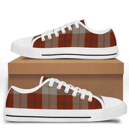 Scottish Davidson Dress Dancers Clan Tartan Low Top Shoes - Crest Classic Scottish Plaid Tartan Plaid