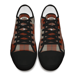 Scottish Davidson Dress Dancers Clan Tartan Low Top Shoes - Crest Classic Scottish Plaid Tartan Plaid