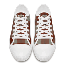 Scottish Davidson Dress Dancers Clan Tartan Low Top Shoes - Crest Classic Scottish Plaid Tartan Plaid