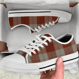 Scottish Davidson Dress Dancers Clan Tartan Low Top Shoes - Crest Classic Scottish Plaid Tartan Plaid
