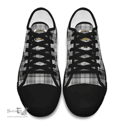 Scottish Douglas Grey Modern Clan Tartan Low Top Shoes - Crest Classic Scottish Plaid Tartan Plaid