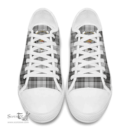 Scottish Douglas Grey Modern Clan Tartan Low Top Shoes - Crest Classic Scottish Plaid Tartan Plaid