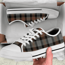 Scottish Gunn Weathered Clan Tartan Low Top Shoes - Crest Classic Scottish Plaid Tartan Plaid