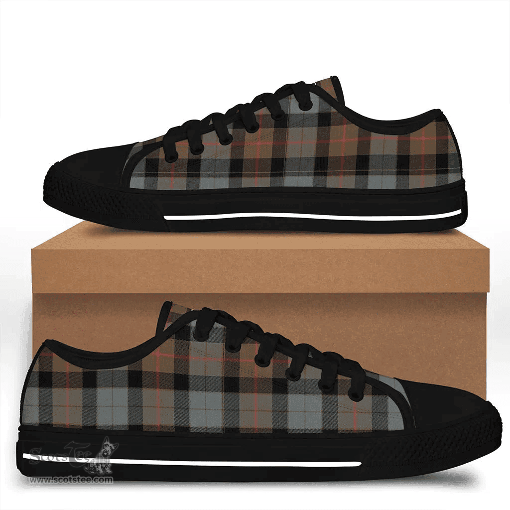 Scottish Gunn Weathered Clan Tartan Low Top Shoes - Crest Classic Scottish Plaid Tartan Plaid