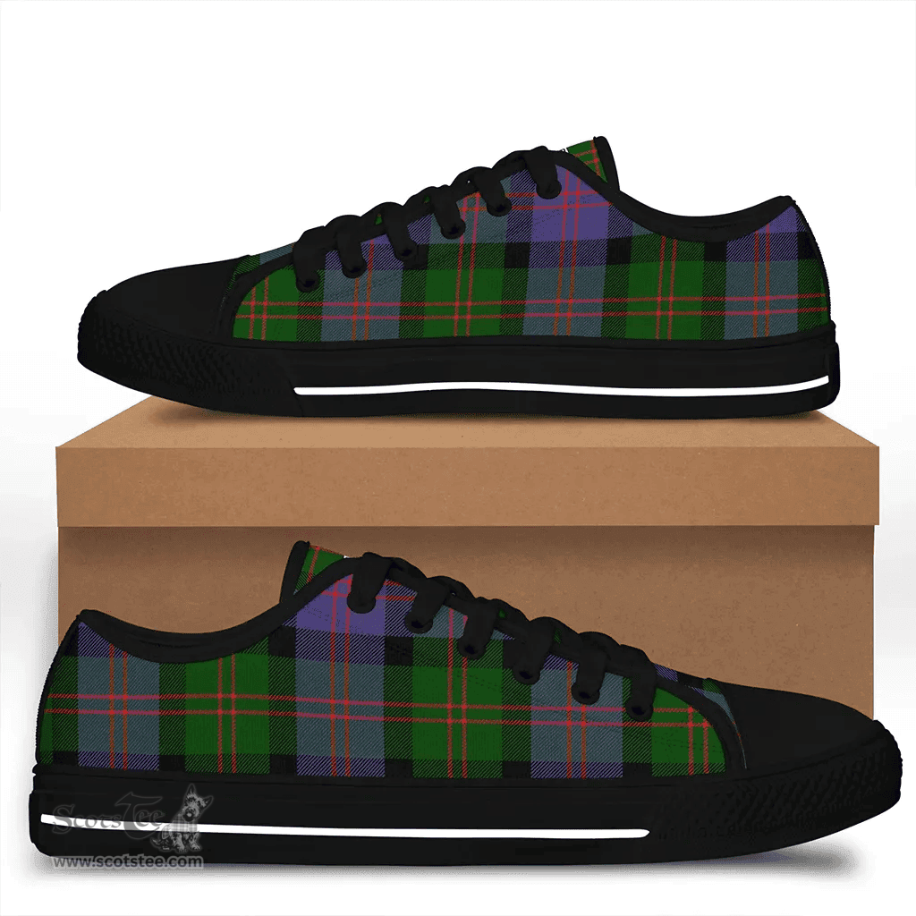 Scottish Blair Modern Clan Tartan Low Top Shoes - Crest Classic Scottish Plaid Tartan Plaid